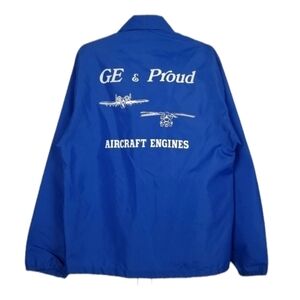 Vintage USA Windbreaker GE & Proud Aircraft Engines Helicopter Graphics Airplane